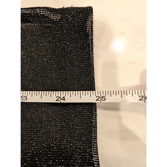 Molly Bracken Sheer Metallic Silver Black Mock Neck Top S Y2K Glam Party - Picture 6 of 6